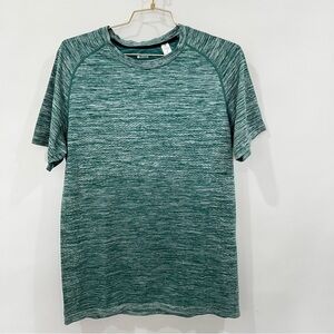 Zella Heathered Green Melange Seamless Size Large Performance T-Shirt  Athletic